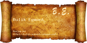 Bulik Egmont névjegykártya